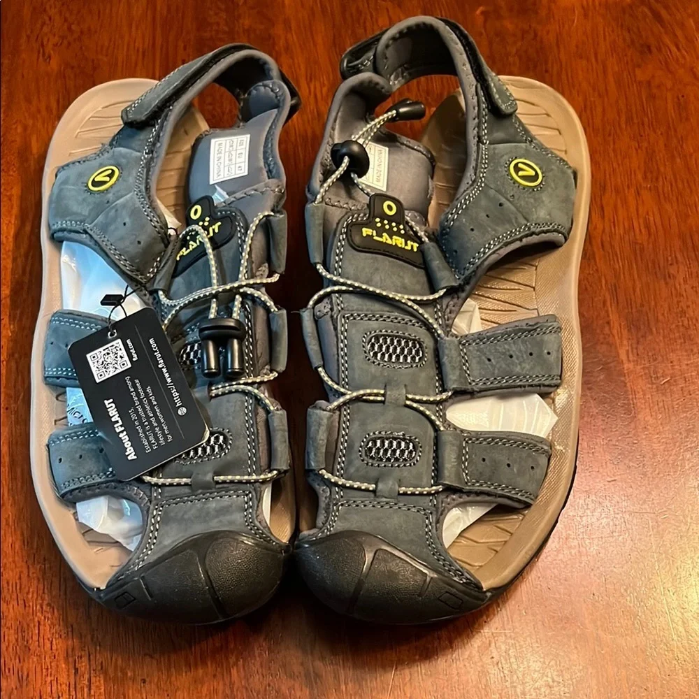 NWT Flarut Gray Fisherman Sandals Adjustable Straps Outdoor 47 13.5